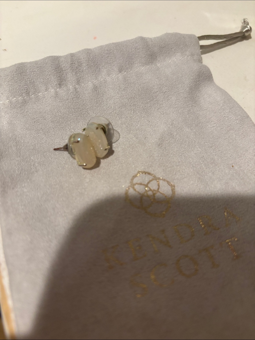 Kendra Scott Drusy Oval Stud Earrings - Cream